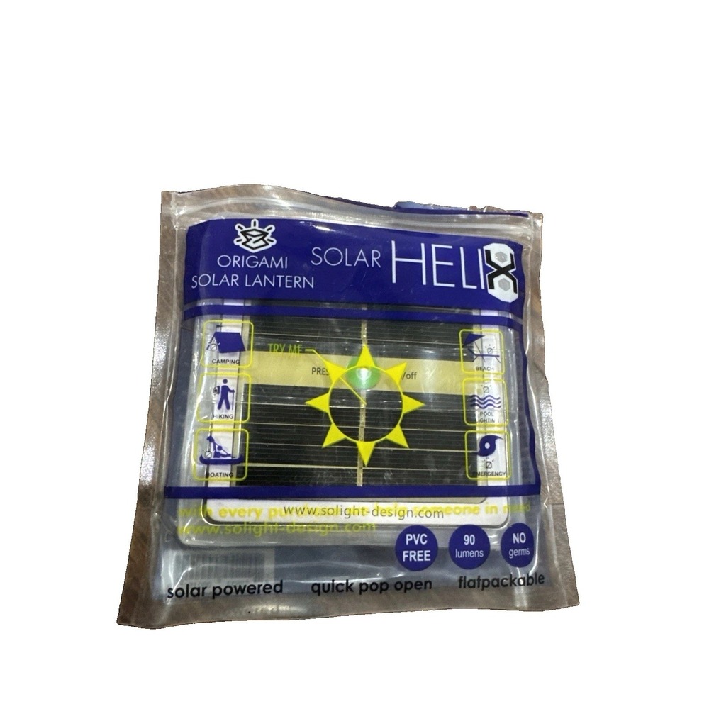 Solar Helix Origami Solar Lantern Foldable LED Camping Emergency Light Open Box